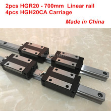 HGR20 linear guide: 2pcs HGR20 - 700mm + 4pcs HGH20CA linear block carriage CNC parts 2024 - buy cheap