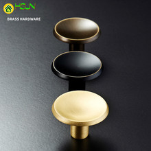 1 pc Gold Brass Round Cabinet Door Knobs and Handles Furnitures Cupboard Wardrobe Drawer Pull Handles 33mm 2024 - buy cheap