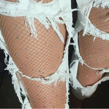 Women Ladies Sexy Sheer Oil Shiny Glossy Crystal Rhinestone Fishnet Big Fish Net Tights Classic Pantyhose Elastic Stockings 2024 - buy cheap