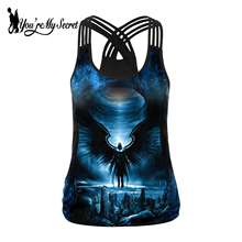 [You're My Secret] Starry Printed Women Camis Summer New Backless Vest Werewolf Hole Fitness Top Shirt Slim Breathable Tank Tops 2024 - buy cheap