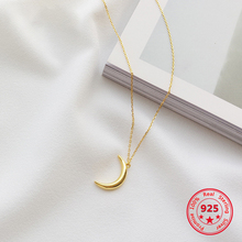 Corea estilo puro de Plata de Ley 925 collar de plata para las mujeres de la manera delicada Luna colgante collar de oro de la joyería 2024 - compra barato