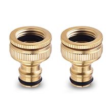 2 Pack Brass Garden Hose/Hosepipe Tap Connector 1/2 Inch and 3/4 Inch 2-in-1 Female Threaded Faucet Adapter 2024 - buy cheap