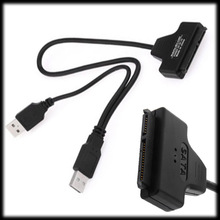100 шт. USB 2,0 для SATA 7 + 15 Pin 22 Pin Кабель-адаптер для 2,5 "HDD жесткого диска USB кабель питания 2024 - купить недорого