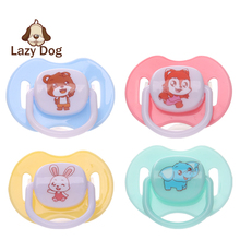 Baby Pacifier Nipple Infant Pacifier Clips Cotton Animals Printing Pacifiers Silicone Nipple Round Head Or Flat Head 2024 - buy cheap