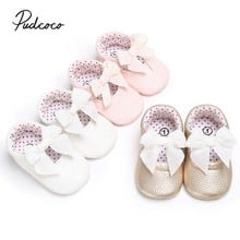 2019 Brand Cute Infant Baby Crib Shoes Soft Sole PU Leather Boy Girl Toddler New Newborn Solid Bowknot Crib Shoes 0-18M 2024 - buy cheap