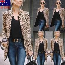 Fashion Leopard Print Blazer Winter Women Coat Plus Size Long Sleeve Coat Sexy Women Blazers Jackets Office Lady Blazer Tops 2024 - buy cheap