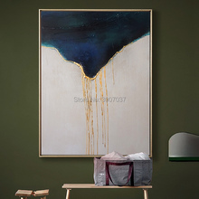 Handmade Gold and Deep Green Oil Painting on Canvas Home Decoration Canvas Oil Painting Wall Art Picture For Living Room 2024 - buy cheap