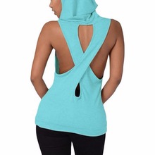 Ladies Sleeveless With Hoodie Yoga Shirt Cross Fitness Workout Blouse Running Hoody T -shirt Exercise Yoga West Tank Crop Top 2024 - buy cheap