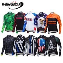 Camisa masculina de manga longa para inverno, camiseta para ciclismo, roupa para andar de bicicleta, respirável, mtb 2024 - compre barato