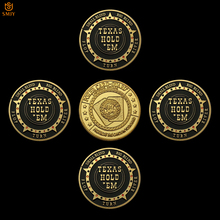 Lote de 5 unids/lote de fichas de póker chapadas en oro, protector de fichas de póker de fichas de Metal, colección de monedas de fichas de Casino Texas Hold'Em 2024 - compra barato