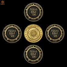 5Pcs/Lot Casino Texas Hold'Em Big Small Blind Gold Plated Poker Chip Guard Token Metal Chip Coin Collection 2024 - buy cheap