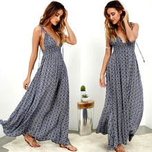 Women Boho Floral Long Maxi Dress Evening Party Beach Dresses Summer Sundress 2024 - buy cheap