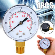 Durable 1/4 BSPT Low Pressure Pressure Gauge 50mm Diameter 0-15 PSI 0-1 Bar For Fuel Air Oil Gas Water 70x50x22mm 2024 - buy cheap