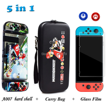 Nintend Switch Accessories Travel Carrying Bag & Tempered Glass Film & Camo Hard Case & 2 Analog Caps for Nintend Switch NS 2024 - buy cheap
