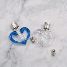 300pcs/lot SCREW CAP heart glass vial pendant Miniature glass Wish Bottle jars necklace clear perfum oil charm name or rice art 2024 - buy cheap