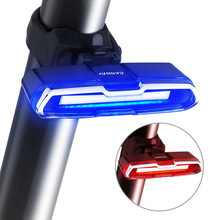 Luz traseira de bicicleta recarregável, lâmpada em led com 5 modos de luz vermelha e azul ultra brilhante para bicicleta 2024 - compre barato