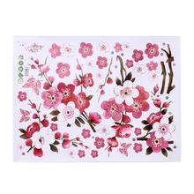 PVC Beautiful Sakura Wall Stickers Removable Home Room Wall Decor 2024 - buy cheap