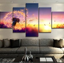 5 Piece HD Print Large Dandelion Sunset Cuadros Decoracion Landscape Canvas Wall Art Home Decor For Living Room Canvas Painting 2024 - buy cheap