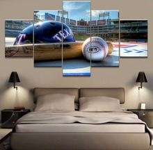 Modern Canvas Paintings Home Decor HD Prints Poster 5 Pieces Sport Helmet And Baseball Pictures Living Room Wall Art Framework 2024 - buy cheap