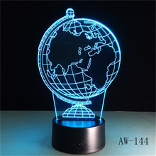 Creative Earth Globe 3D Holograma acrylic 7 Color Bedside Bedroom Lamp Luz De LED Lamp USB Night Light  Casa Lampka AW-144 2024 - buy cheap