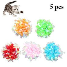 5pcs Cat Ball Toys for Puppy Cat Interactive Playing Toy Cute Crinkle Ball for Pet Cat Training Toys Pet Cat  Supplies 2024 - buy cheap