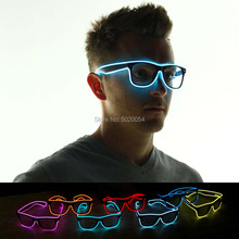 Светодиодные очки GZYUCHAO EL Light Up El Wire, светящиеся очки для Хэллоуина, вечеринки, аксессуары для глаз, солнцезащитные очки 2024 - купить недорого