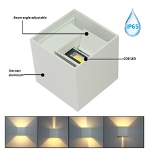 6w à prova dwaterproof água ao ar livre conduziu a lâmpada de parede moderna superfície ajustável montado cubo de luz led jardim varanda luzes lâmpadas de parede 2024 - compre barato