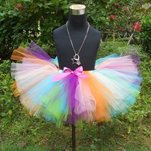 Пышная Радужная юбка-пачка ручной работы, танцевальная юбка для девочек, костюмы на день рождения, юбка-пачка, реальный образец 2024 - купить недорого