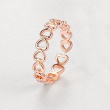 Мода 2018 новое кольцо простое кольцо с полым сердцем серебряное розовое золото цвет регулируемые кольца на палец для женщин ювелирные изделия подарок оптовая продажа 2024 - купить недорого
