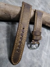 Pulseira artesanal de couro genuíno de alta qualidade 20 21 22mm, acessórios para relógios, pulseiras vintage 2024 - compre barato