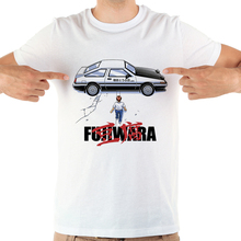 Camiseta japonesa do anime fujiwara ae86, camiseta engraçada masculina, verão, nova camiseta casual branca de manga curta inicial d 2024 - compre barato