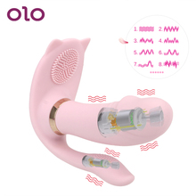 OLO-vibrador con correa para mujer, estimulador del clítoris, 9 modos, doble cabeza, punto G, tapón Anal, Juguetes sexuales usables 2024 - compra barato