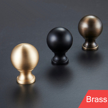 Round Shape Solid Brass Cabinet Knobs And Handles Cupboard Wardrobe Vintage Knobs Drawer Pull Handles 2024 - buy cheap