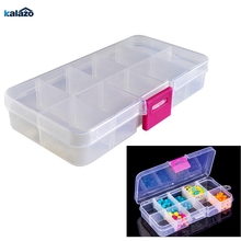10 Grids Adjustable Transparent Plastic Storage Box for Small Component Jewelry Tool Box Bead Pills Organizer Nail Art Tip Case 2024 - buy cheap
