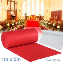 Alfombra de poliéster para pasillo, tapete rojo auténtico de 5x1m, accesorios de boda para fiestas de ceremonia, pasillo, Alfombra de suelo, rojo y blanco 2024 - compra barato