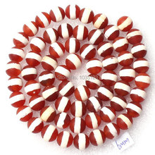 Alta calidad 6mm Frosted rojo blanco Color ágatas forma redonda suelta cuentas hebra 15 "DIY Creative Jewellery Making w2075 2024 - compra barato