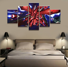 Cuadros artísticos de pared, lienzo impreso, póster Modular de Anime, 5 paneles, Gundam, decoración del hogar para sala de estar, Cuadros modernos, obra de arte 2024 - compra barato