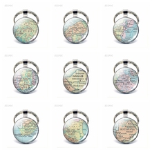 Afica Countries Map Glass Pendant Keychain South Africa Egypt Cameroon Fashion Souvenir Keyring Jewelry Gift For Women Men 2024 - buy cheap