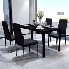 VidaXL черный обеденный стол из пяти частей, элегантный дизайн, мебель для столовой с высококачественным материалом, легко моется 2024 - купить недорого