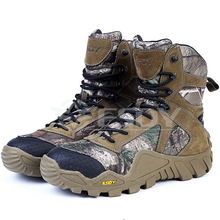 Botas de acampamento camufladas para homens, sapatos altos de caminhada, treinamento militar, caça, escalada, tática e à prova d'água 2024 - compre barato