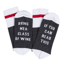 New Custom Socks color matching Striped Letter sock Adult If You can read this Bring Me a Glass of Wine Sock 2024 - buy cheap