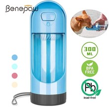 Benepaw portátil cão garrafa de água tigela 300ml durável leakproof pet beber garrafa viagem substituível filtro de carvão ativado 2024 - compre barato