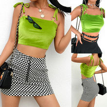 2019 Newest Hot Womens Green Strap Bandeau Stretch Vest Crop Summer Sleeveless Top Camis Camisoles Clothes 2024 - buy cheap