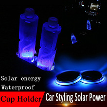2pcs/set  Solar Energy Car LED Cup Bottle Holder Bottom Pad Cover Mat Trim 2024 - buy cheap