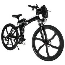 26 дюймов черный горный велосипед складной Электрический Мощный горный велосипед алюминиевый сплав велосипедный аккумулятор на открытом воздухе 2024 - купить недорого