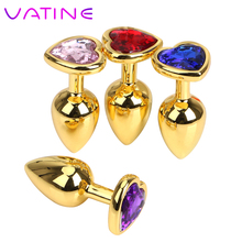 VATINE Heart Shaped Anal Plug Female Masturbation Sex Toys For Woman Men Gay Butt Plug Jewelry Crystal Prostate Massager 2024 - buy cheap