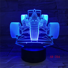 7 Colors Changing Led Night Light 3D F1 Racing Car Modelling Luminarias Modern Bedroom Atmosphere Desk Lamp Usb Gifts AW-704 2024 - buy cheap