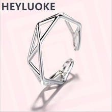 HEYLUOKE 100%    Geometry Hollow Open Rings For Women Creative Simple Lady Fashion Jewelry 2024 - buy cheap
