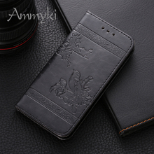 Ammyki carteira de couro pu com design fino, de alta qualidade, flip de couro, pc, capa de parte traseira, telefone, capa 5.0 'para homtom s12 2024 - compre barato