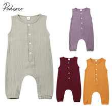 2019 Children Summer Clothing Cute Newborn Infant Baby Boy Girl Solid Romper Sleeveless Jumpsuit Outfits Cotton Soft Clothes 2024 - buy cheap